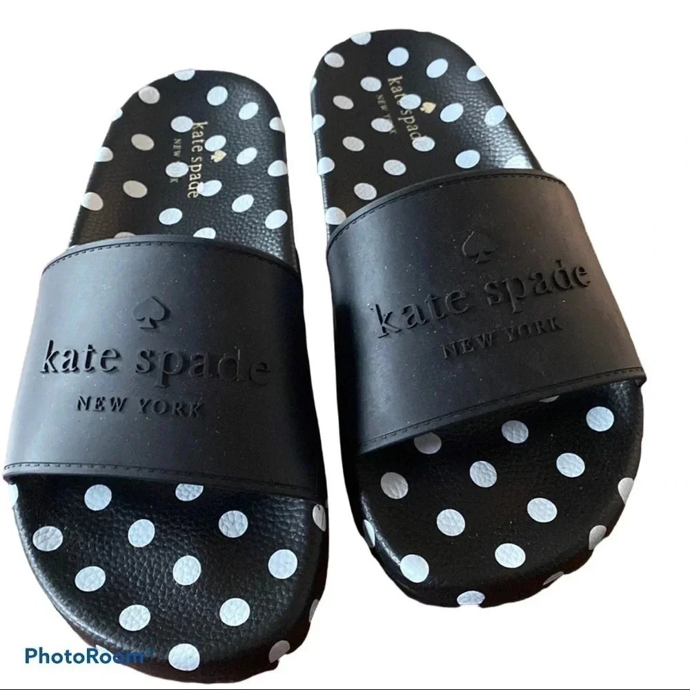 Kate spade ♠️ logo polka dot comfy slides Sz 10 - Picture 10 of 10